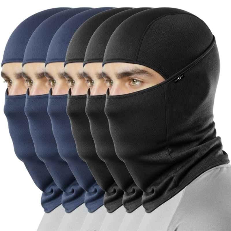Kingsway Cool Pass Honey Comb Pattern Rice Knit Black & Navy Blue Balaclava Face Mask for Bikers (Pack of 6)