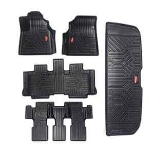 Pruvu 5 Pcs TPE Black 4 Row Car Floor Mat Set for Manual & Automatic Maruti Suzuki Invicto 2023 Onward, PRU-TFM 029