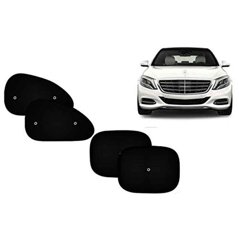 Auto Pearl 4 Pcs PVC & Mesh Black Window Side Sun Shade Set for Mercedes Benz S-Class