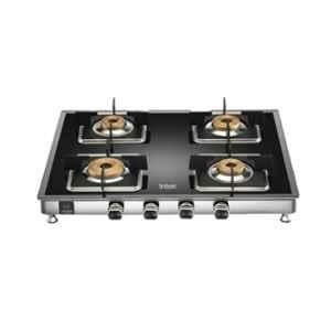 Hindware Dario 4B AI Glass Top Cooktop with 4 Brass Burner & Automatic Ignition, CT 100176