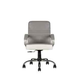 CELLBELL C99 Apex Leatherette Medium Back White & Grey Ergonomic Chair