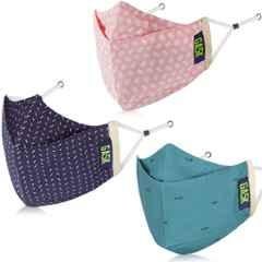 Wellstar 3 Pcs 3D Protector Cotton Reusable Face Mask Set with 20 Replaceable Filters, MASK2649