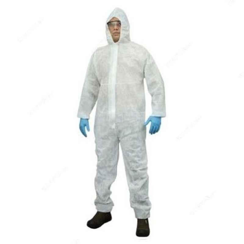 Vaultex BGO 50 Pcs 40 GSM White Coverall Box, Size: L