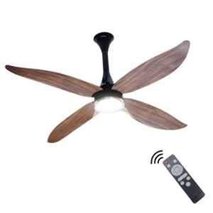 Xuga Avior F8P 34W 350rpm Copper Motor Wooden 4 Blade BLDC Ceiling Fan with LED Light, Remote Control & 5 Years Warranty, Sweep: 1200 mm