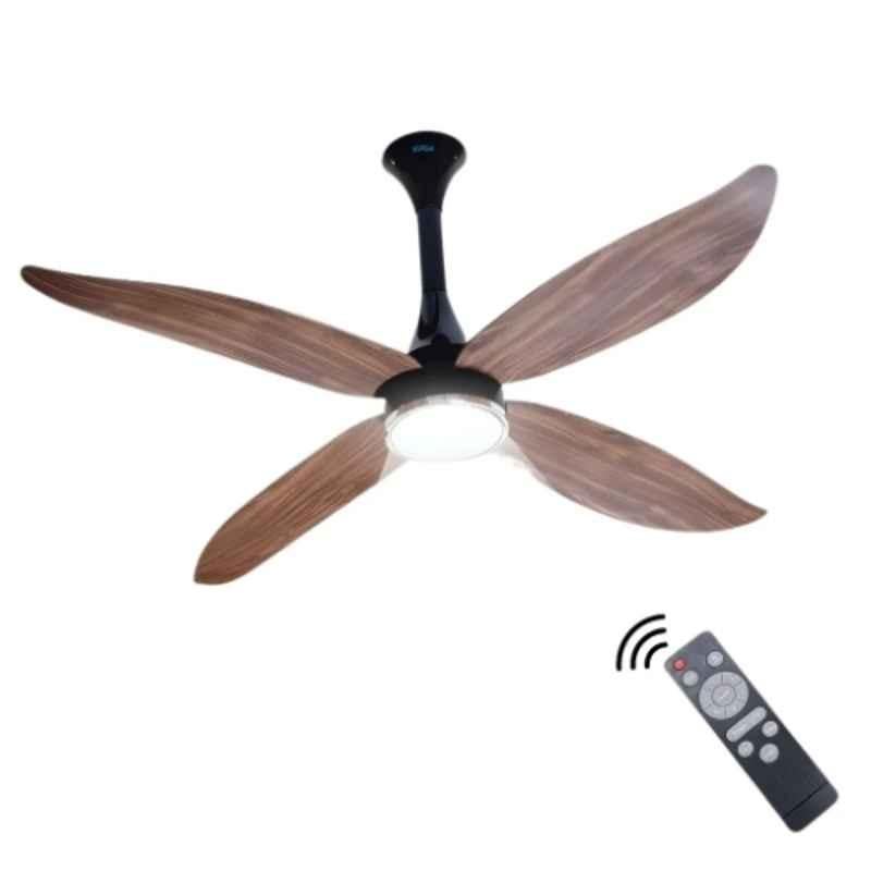 Xuga Avior F8P 34W 350rpm Copper Motor Wooden 4 Blade BLDC Ceiling Fan with LED Light, Remote Control & 5 Years Warranty, Sweep: 1200 mm