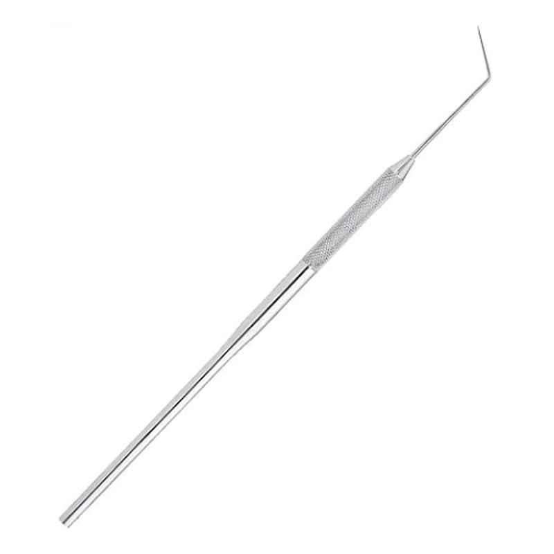 Forgesy Stainless Steel Silver Single Ended Dental Straight Probe, FD41