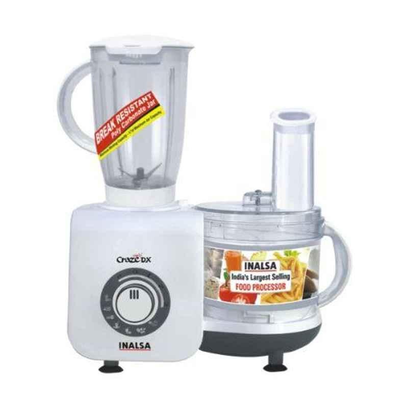 Inalsa Craze DX 700W White & Grey Food Processor