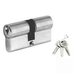 Harrison 60mm SN Finish Brass Cylinder Lock for Entrance Door Both Side Key Operation, 356B