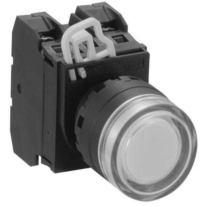 Idec 22mm 110V Momentary Extended Full Shroud Purewhite LED Illuminated Pushbutton, YW1L-MF2E11QHPW