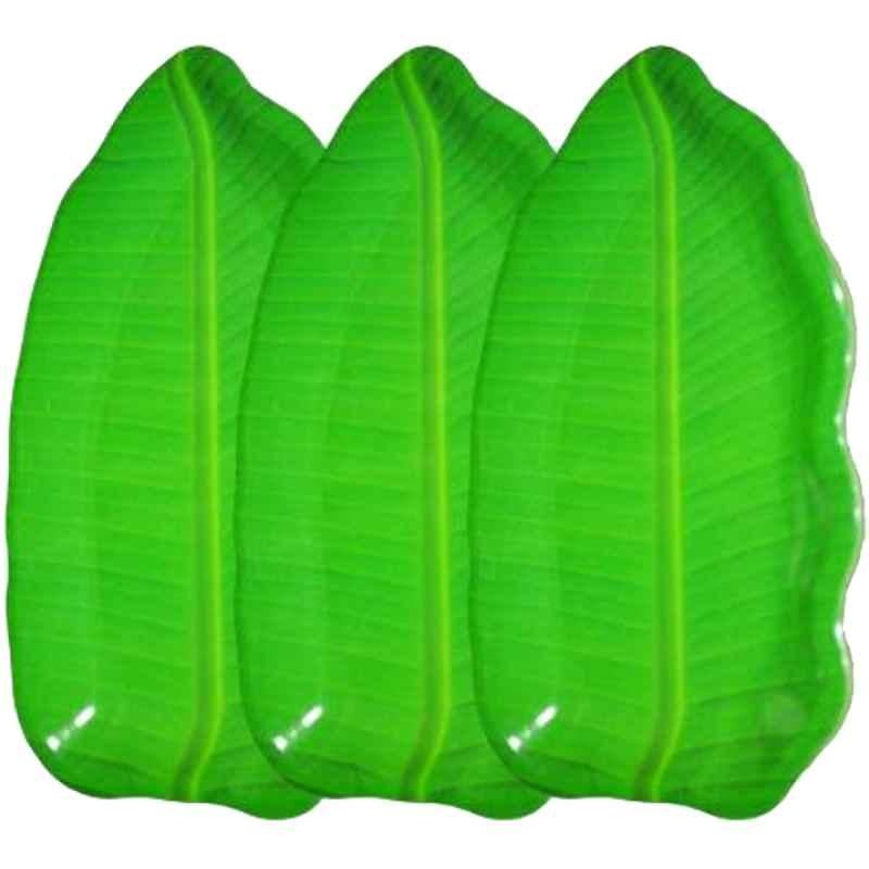 HG Hawa 3 Pcs 9 inch Melamine Banana Leaf Shape Plates Set