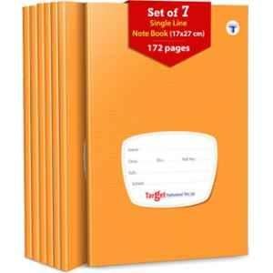 Target Publications 172 Pages Regular Single Line Small Notebooks for Students & Kids, 1263-SL-7 (Pack of 7)
