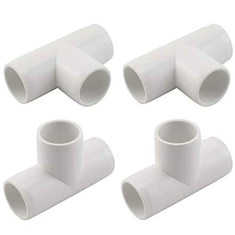 1 inch 3 Way PVC White Tee (Pack of 4)