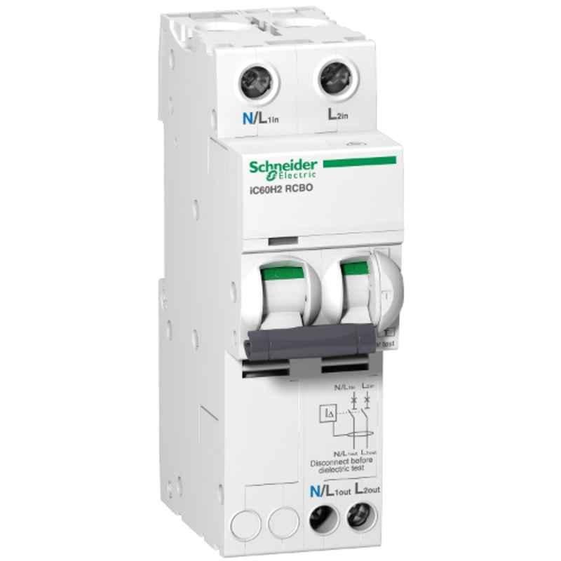 Schneider Acti9 RCBO IC60H 300mA 10A 2 Pole Earth Leakage Circuit Breaker, A9D51210