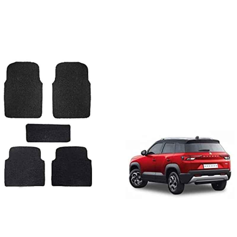 Kozdiko 5 Pcs Black Heavy Duty Anti Slip Noodle Nomad Style Car Floor Mat for Maruti Suzuki Brezza New 2022