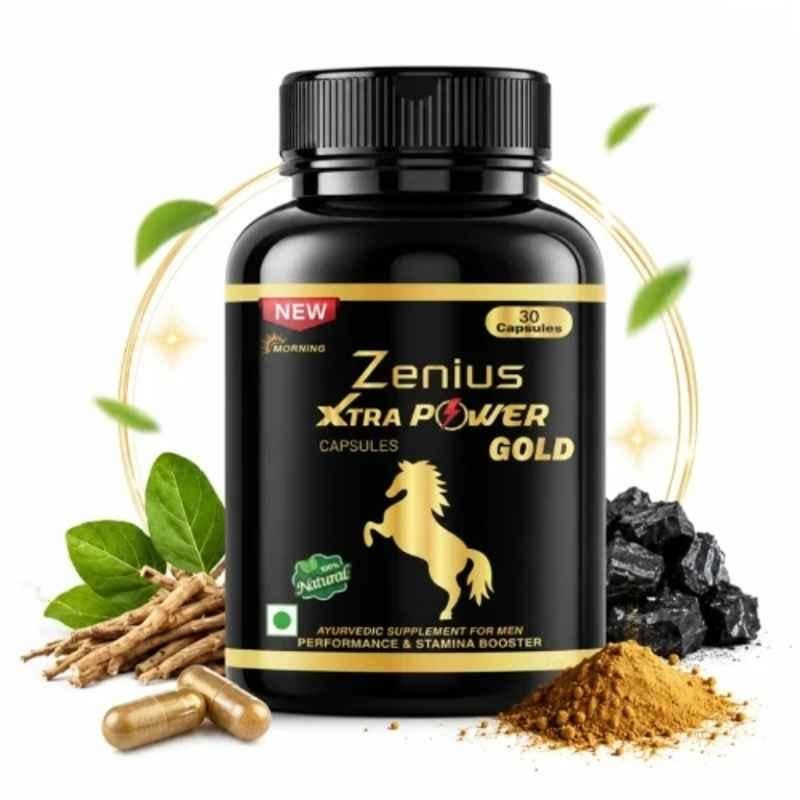 Zenius India 30 Pcs Xtra Power Gold Morning Capsule with Somnifera, Terminalia Arjuna, Asparagus Adscendens for Supports Male Reproductive Health