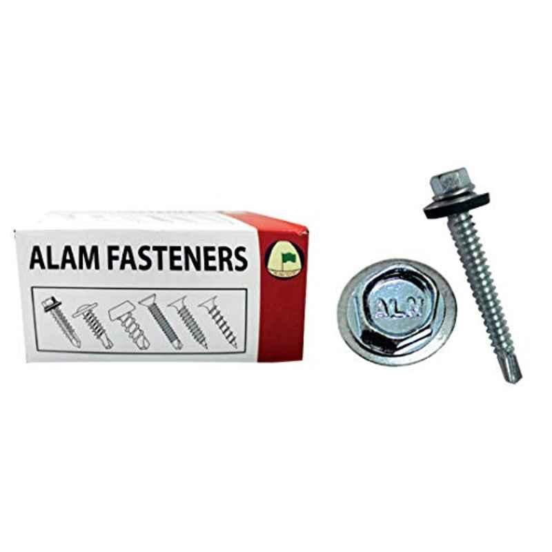 Alam Fasteners Self Drilling Screw Hex Washer Head Zinc Plated 3/4 Inchx1/4 inch (1Pktx450 Pcs)