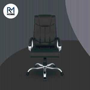 RM HOME Linea PU Leather High Back Black Ergonomic Revolving Chair