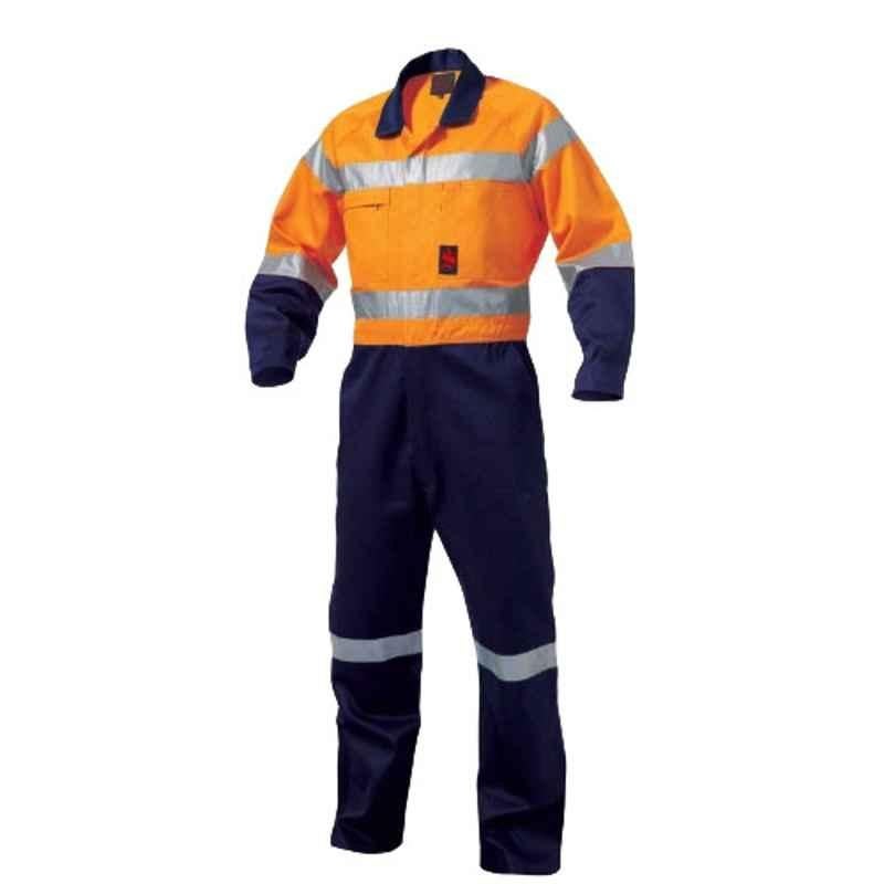 Superb Uniforms Cotton Two Tone High Visibility Reflective Coverall, SUW/ON/HVC03, Size: M