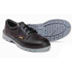 Jama Phoenix Genuine Leather Double Density PU Low Ankle Barton Print Black Safety Shoes, JS-062, Size: 6