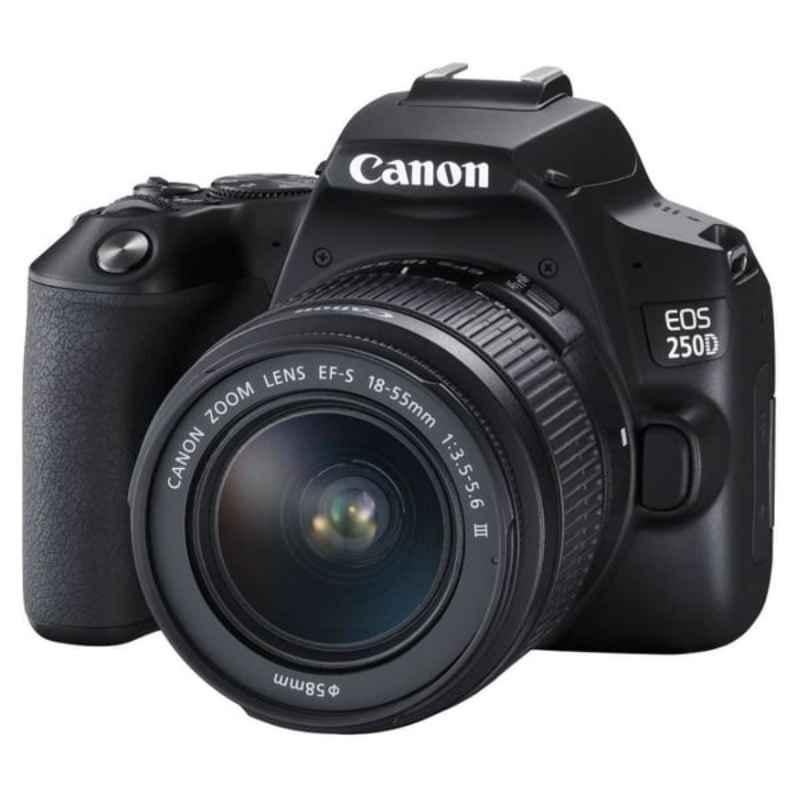 Canon EOS 250D Black DSLR Camera with EFS 18-55mm DC III Lens Kit