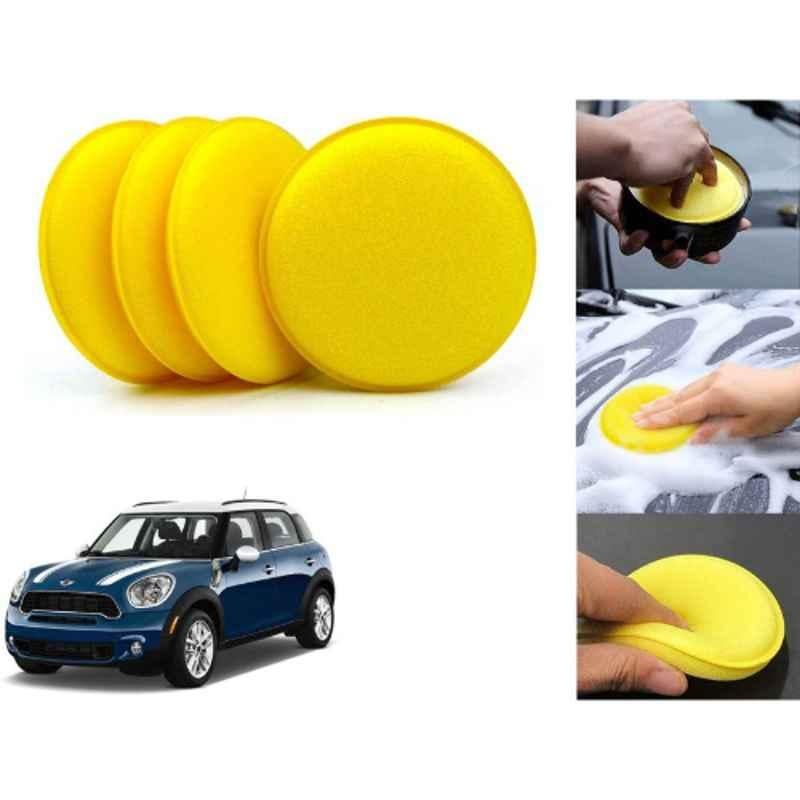Auto Pearl Polyurethane Beige Washing & Waxing Polish Foam Sponge for Countryman (Pack of 4)