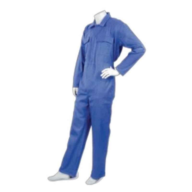 Techtion Comfy Mix Multipro Petrol Blue 165 GSM Plain Poly Cotton Coverall Suit, Size: M