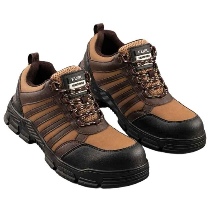 Fuel Reevon-03 Micro Fiber Brown Non Metallic Toe Safety Shoes, Size: 7