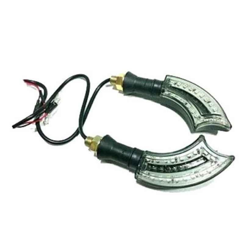 AllExtreme EXKSI2P 2 Pcs 9 LED Sharp Red Knife Shape Turn Signal Indicator Light Set for Bikes