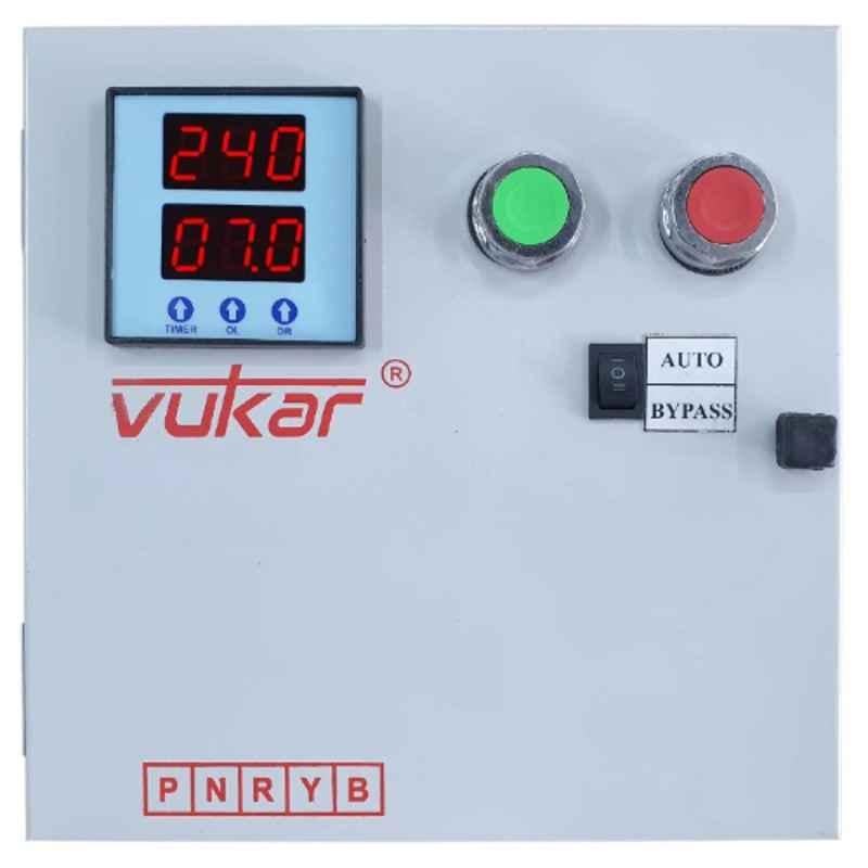 Vukar Power ON Digital Single Phase Motor Auto Starter Borewell Submersible  Pump Panel Board with Motor Dry Run, Overload, Voltage Protection and