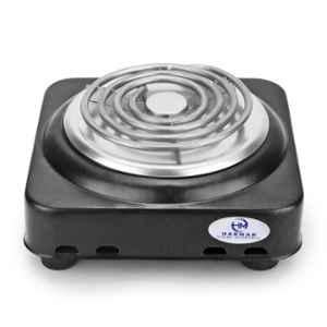 HM Mini 1500W Carbon Steel Radiant Black Powder Coated Hotplated Manual Induction Cooktop
