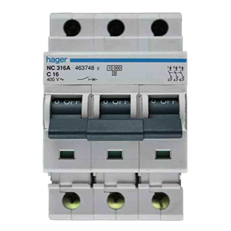 Hager 16A 10kA Miniature Circuit Breaker, NC316A