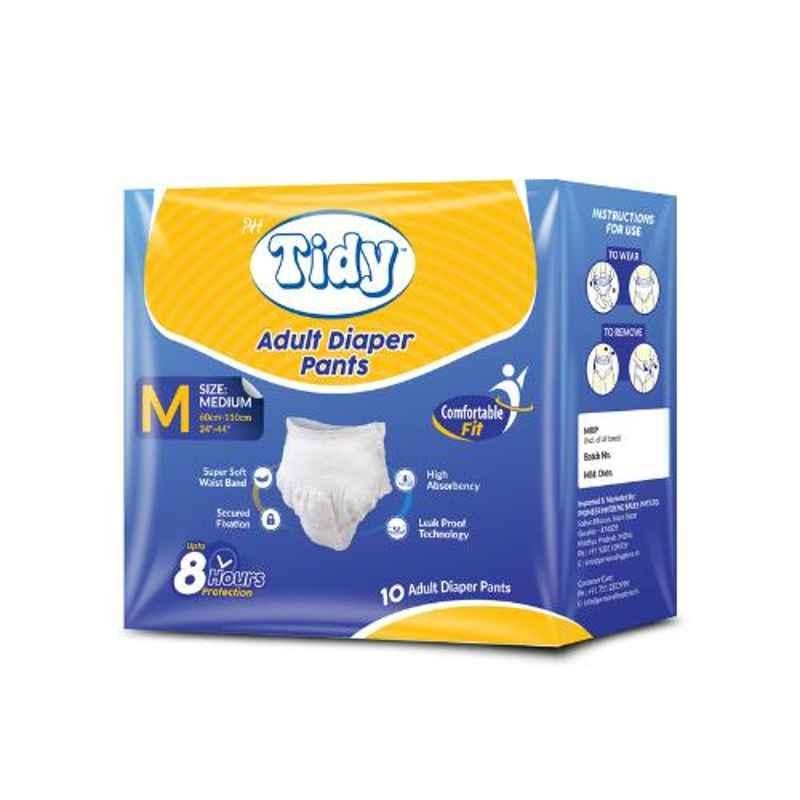 Tidy 60-110cm 10 Pcs Medium Adult Diapers, TAPUD-M-1 (Pack of 6)