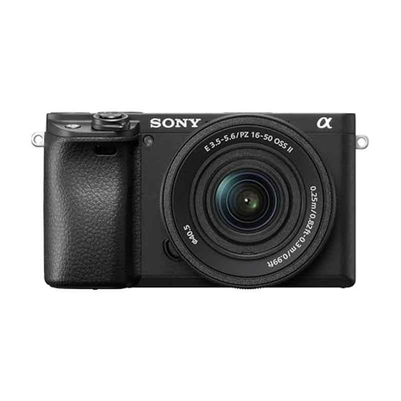 Sony Alpha ILCE-6400K 24.2MP Black Mirrorless Camera with Upgraded SELP1650 Power Zoom Lens & APS-C Sensor, ILCE-6400K/BQ IN5