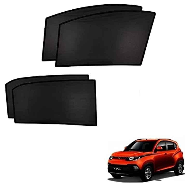 Kozdiko 4 Pcs Custom Fit Non Magnetic Curtains Mesh Car Sun Shade Set for Mahindra KUV 100