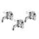 Spazio Prime Brass Chrome Finish 2 Way Angle Valve with Wall Flange for Bathroom Tap (Pack of 3)