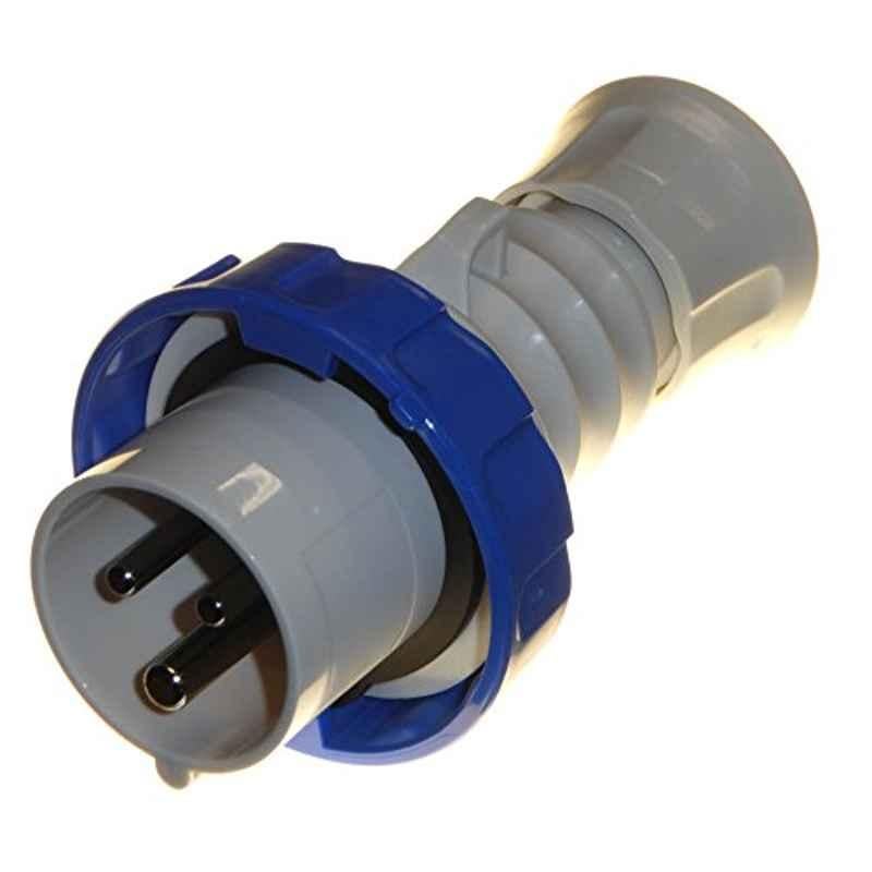 Gewiss 16A 250V 2P+E Blue Screw Wiring HP Straight Plug, GW60026H