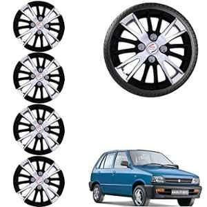 Auto Pearl 4 Pcs 12 inch ABS Black & Grey Car Wheel Cover Set for Maruti Suzuki 800