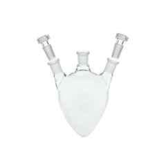 ABGIL 25ml Borosilicate Glass Pear Shape Three Neck Flask with Interchangeable Stopper for Side Neck, ABG1578