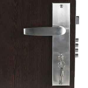 Handle Waala Curve 10 inch 60mm Stainless Steel Silver Cylindrical Plate Both Side Key Mortise Door Lock Set