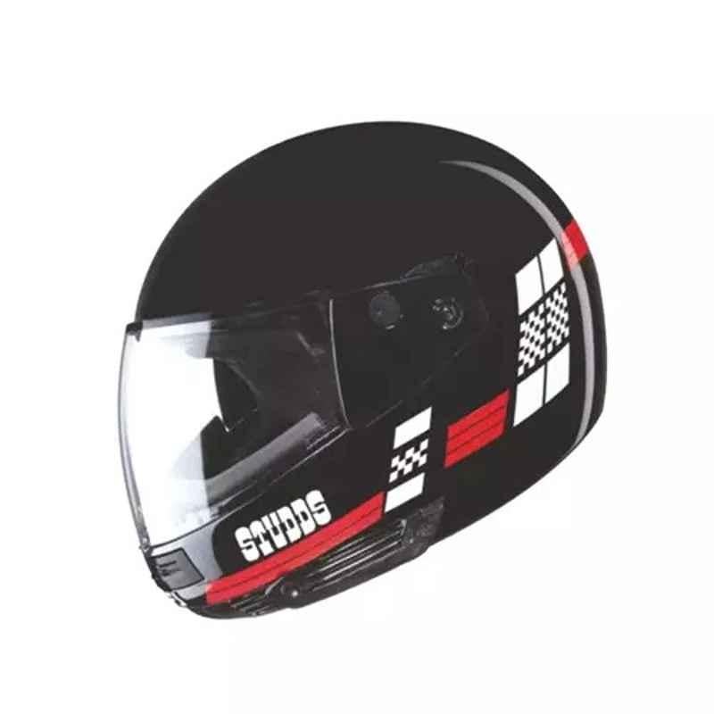 Studds Ninja D1 Decor ISI Plastic Black Full Face Flip-up Helmet, Size: Large