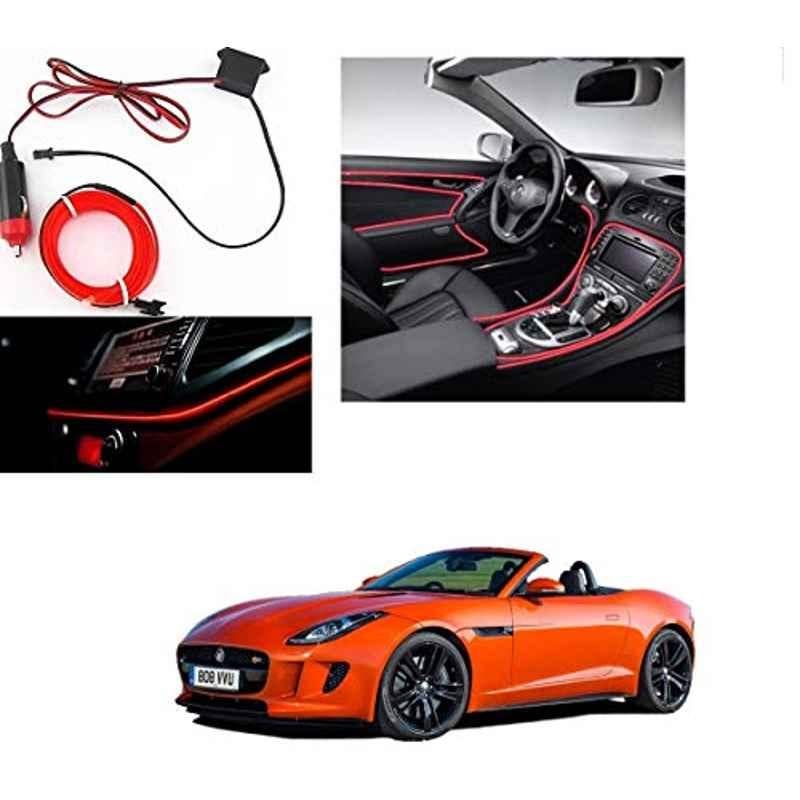 Kozdiko 12V Red Car Interior Decor Neon Strip Light for Jaguar F-Type