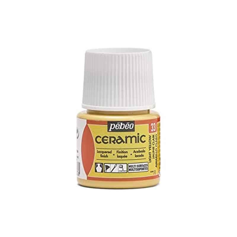 Pebeo 45ml Light Yellow Ceramic Enamel Effect Paint, 025-033