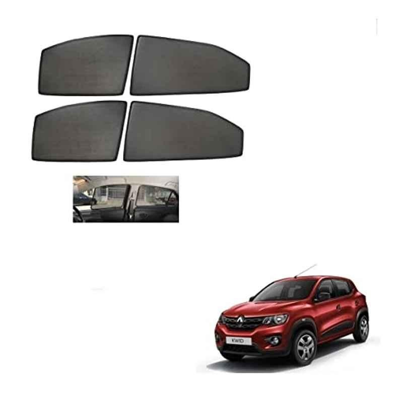 Kozdiko 4 Pcs Mesh Black Non-Magnetic Car Sun Shade Set for Renault Kwid