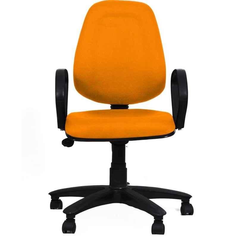 Chair Garage PU Leatherette Black & Orange Adjustable Height Office Chair with Back Support, CG108