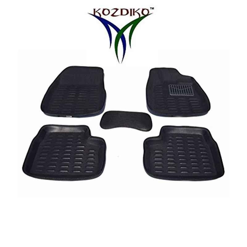 Kozdiko 5 Pcs 3D Beige Car Foot Mat Set for Ford Ecosport , koz_8983