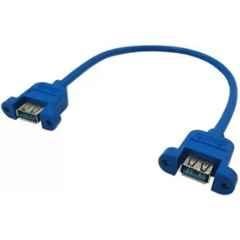 Mak World 30cm USB 3.0 Female to Female Extension Cable with Screw Mount Type
