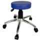 Rajpura Blue Revolving Chrome Base Study Cushion Bar Stool