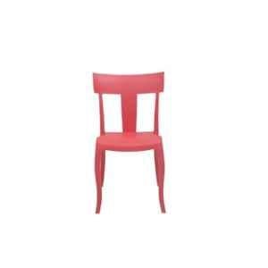 Supreme Deck Wooden Looks Red Plastic Cafeteria Chair (Pack of 4)