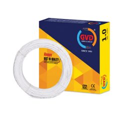 GVD 0.75 Sqmm White 2 Core FR PVC Flexible Stranded Insulated Copper Wire for Home, Domestic & Industrial Use, Length: 10 m