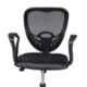 High Living Chrome Net & Cloth Medium Back Black Office Chair (Pack of 2)